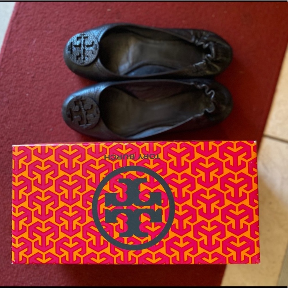 Tory Burch Reva Flats Matte Black 7.5